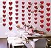 72PCS Valentine’s Day Decorations Red Garland Hanging String Hearts - Valentines Streamer for Home Wedding Anniversary Party Decor