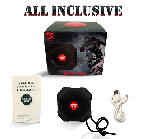 Bluetooth Speakers, Outdoor Wireless Waterproof: Armor Mine ™ Smack Black Ultra Portable Speaker: Top Rated Louder Volume With More Bass | Best Iphone Speakers With Powerful Sound For Smartphone (784672777728)