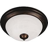 Maxim Essentials-3 Light Flush Mount in Utility Style-Oil Rubbed Bronze Finish-Marble Glass Color
