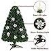 Goplus 3FT Pre-Lit Fiber Optic Artificial Christmas Tree, with Multicolor Led Lights and Snowflakes (3 FT)