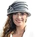 Retro Women Floral Trimmed Wool Blend Cloche Winter Hat
