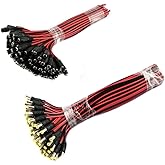 QLXHBOT 10 Pairs 12V 5A DC Power Pigtail Barrel Plug 2.1mm x 5.5mm Male Female Connector Cable for CCTV Security Camera and 12V Power Supply Adapter (Real 18AWG)