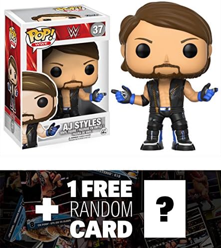 AJ Styles: Funko POP! WWE x WWE Vinyl Figure + 1 FREE Official WWE Trading Card Bundle (14252)
