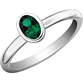 Gem And Harmony Lab-Created Emerald Ring 2/5 Carat (ctw) in Sterling Silver