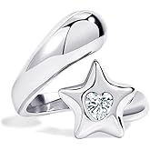 U UWorld Chunky Gold Rings for Women Stainless Steel Non Tarnish Star&Heart Cubic Zirconia Teardrop Ring 18K Gold Plated Statement Dome Rings Stackable Jewelry for Women