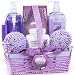 Home Spa Gift Baskets For Women - Bath and Body Gift Basket For Women and Men - Lavender and Jasmine Home Spa Set with Body Lotions, Bubble Bath, Bath Salt and Much More