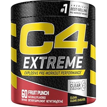 Cellucor C4 Extreme Pre Workout Powder Energy Drink for Men & Women w/ Creatine, Caffeine, Nitric Oxide Booster, Citrulline & Beta Alanine, Fruit Punch, 60 Servings