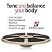 ProFitness Wooden Balance Board (15.5-inch by 3.1-inch) - Exercise, Fitness and Physical Therapy - Non-Slip Safety Top - Tone Muscles, Strengthen Core and Injury Rehab