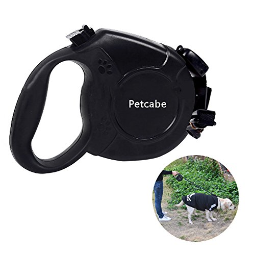 Petcabe 8M Retractable Dog Leash Automatic Extending Pet Walking Leads For Medium Large Dogs (8M, Black)