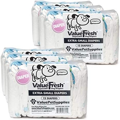 ValueFresh Diapers for Dogs (Non-Wrap), X-Small