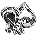 INBLUE Men's Stainless Steel Ring Silver Tone Black Goat Horn Skull Size13