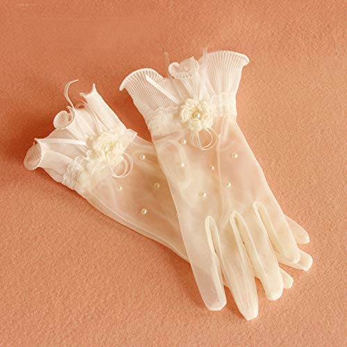 Elegant Satin Lace Gloves Bridal Gloves for Bride Flower Girls Women Wedding Prom Party