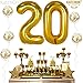 Number 20 Balloons Gold for 20th birthday - Large, 40 Inch | Gold Confetti Latex Balloons | 20th Birthday Balloons for Birthday Party Decorations | Number 20 Balloons for 20 Birthday Party Supplies