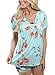 AlvaQ Women Sexy V Neck Floral Print Lace Up Blouses Top Plus Size Tunic Large Green