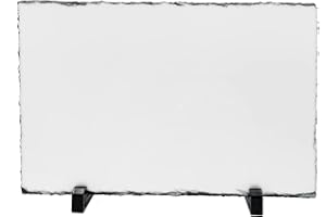LYHLYA Sublimation Blank Slate Rock 7.8" x 11.8" Customized Memorial Frame with Display Stands Sublimation Personalized Picture Frame for Heat Transfer Printing (20x30cm Rectangle)