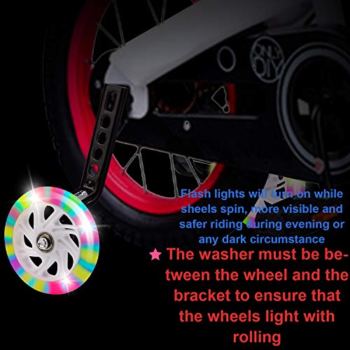 FORTOP Bike Training Wheels Heavy Duty Rear with Stabilizers Mounted Kit for Kids Boy Girls Distinctive Colorful Bicycle Training Wheels of 12 14 16 18 20 Inch (Light Version)