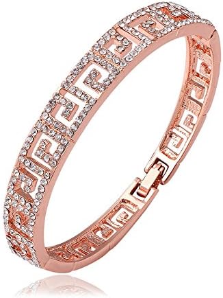 BaoyuXuan Women Green rose gold fashion geometric Czech drill bracelet Z049