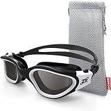 Zionor Swimming Goggles, G1 Polarized Swim Goggles with Mirror/Smoke Lens UV Protection Watertight Anti-Fog Adjustable Strap Comfort fit for Unisex Adult Men and Women, Teenagers
