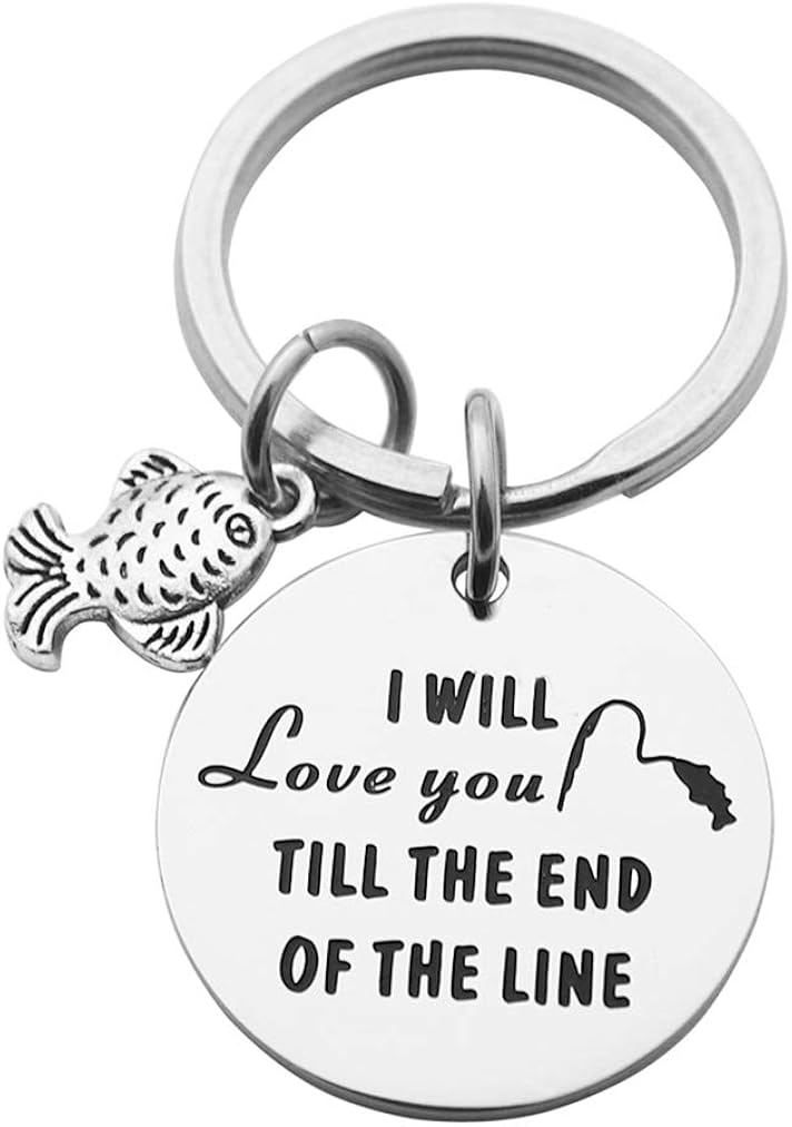 Beeshion Husband Keychain I Ll Love You Till The End Of The Line Keychain Wedding Gift For Him Amazon Com