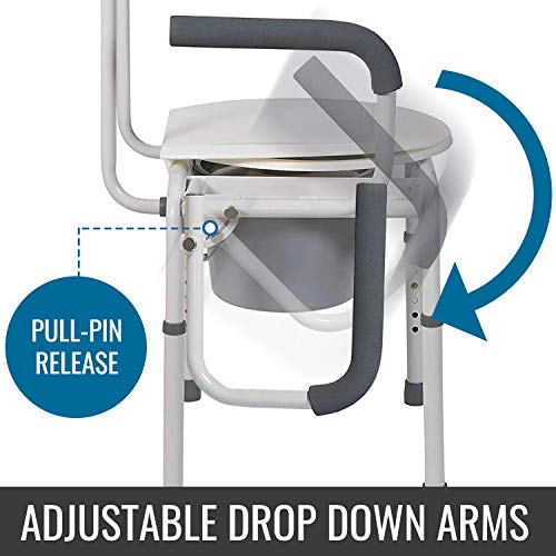 DMI Portable Toilet for Adults, Deluxe Commode For The Elderly, FSA HSA