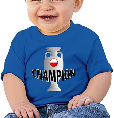 CYANY Poland Champion Boys &amp; Girls Infant Soft And Cozy 100% Cotton Tee Unisex RoyalBlue
