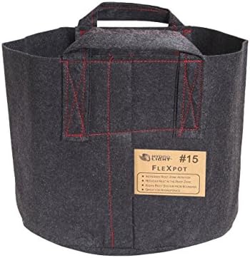 HydroLight Flex Pot, Fabric Grow Pots Smart Gro Sacks Breathable Pots Planters (15 Gallon Pot (With Handles))