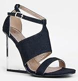 Qupid BURTON-01 Clear Lucite Wedge Heel Open Toe Sandal