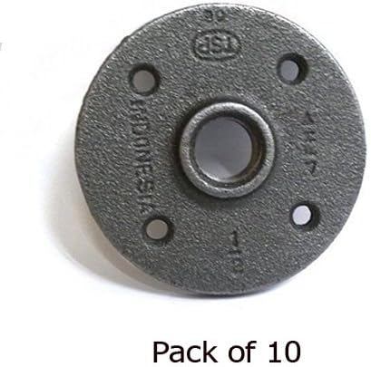 1/2" Black Malleable Iron Pipe floor Flange Threaded Fitting-Pack of 10