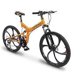 Outroad 26 Inch Folding Mountain Bike, 21 Speed