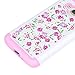 Core Prime Case, Elegant Choise Slim Dual Layer Armor Studded Rhinestone Bling Phone Case Cover with Flower Pattern for Samsung Galaxy Core Prime / Prevail LTE G360 (White+Pink)