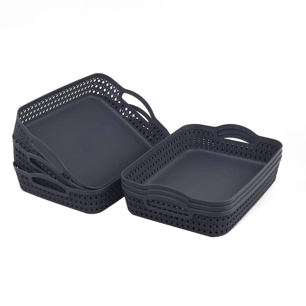 Eudokky Desktop Rectangular Plastic A4 Storage Basket Set of 6