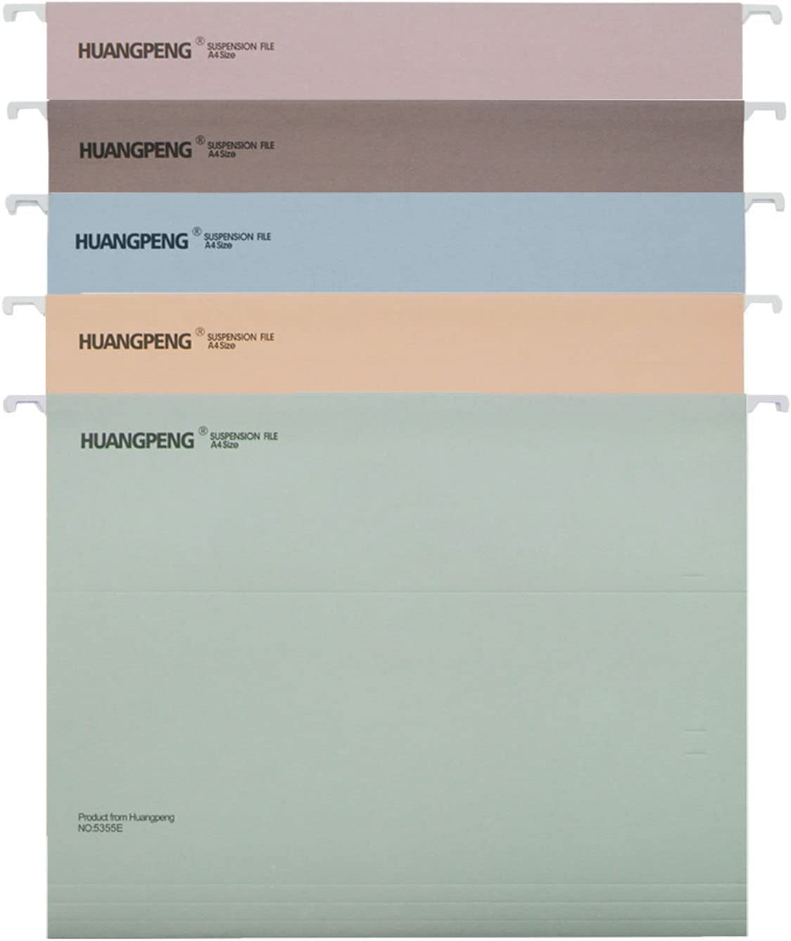 A4 Suspension File Holder with Tabs and Inserts,5 Assorted Colors Hanging Document Filing Storage Folders Filing Cabinet Foolscap File Paper Divider for School Office Stationery Supplies