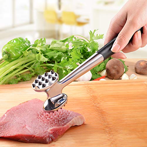 Elabo Kitchen Meat Tenderizer Sets - Heavy Duty Manual Hammer Mallet Tool and Meat Tenderizer Needle Tool with 48 Stainless Steel Sharp Blades For Steak, Chicken, Fish, Pork, Beef, Veal