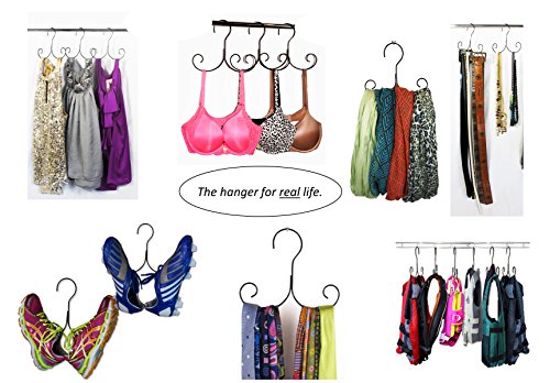 Non-Slip Cascading Hanger -- Curly Hanger for Tank Tops, Lingerie, Swimsuits, Life Jackets and Accessories by Boottique (Set of 5)