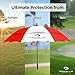 Procella Umbrella Golf Umbrella Tested by Skydivers Windproof Auto Open Rain and Wind Resistant, Large, Red/White
