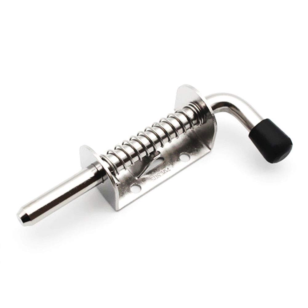 Spring Loaded Latch, Tiberham 128 mm Barrel Bolt Metal Lock with Grip, Heavy Duty Spring Latch Pin for Yard Gate Shed Door Tailgate Trailer Garage