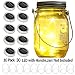 YITING Upgraded Solar Mason Jar Lid Lights, 10 Pack 30 LED Fairy Star Firefly String Lids Lights Including (10 pcs Hangers and 6 pcs PVC),for Wedding Patio Garden Party Decorations (No Jars)