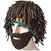 Beard Hat Handmade Knit Viking Hats Funny Beanie Wig Hat Beard Mask Brown