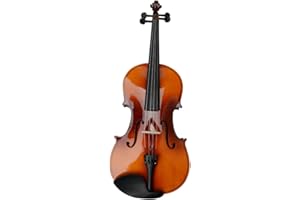 LYKOS Back to School Basswood Acoustic Viola + Case + Bow + Rosin Xmas (16", Retro)