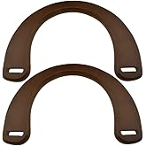 Hahiyo 7.3 Inch Length Wooden U-Shaped Bag Handles Natural Elegant Appearance Smooth Curve Edges Easily Sew Solid Wood Decorate Replacement Accessory Brown 2 PCS for Macrame Purse Crocheted Craft