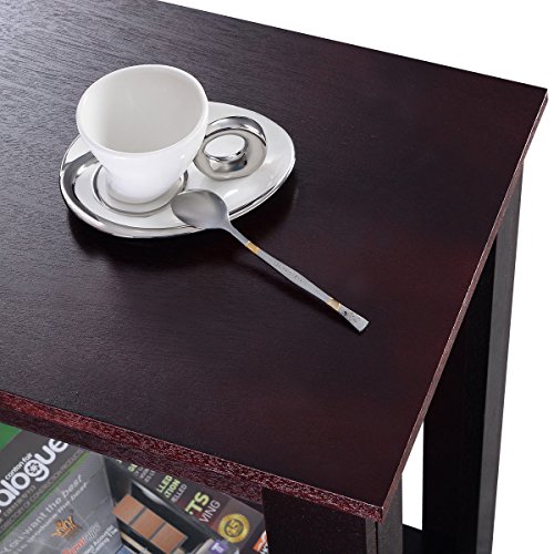 Chair Side Table Coffee Sofa Wooden End Shelf Living Room Furniture Espresso New - Thumbnail 2