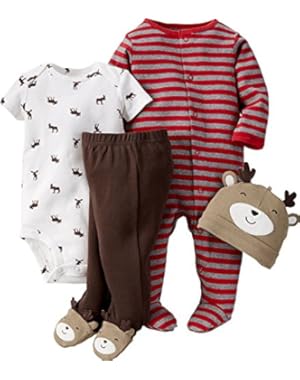 Baby Boy 4 Pc Take Me Home Set Reindeer (6 months)