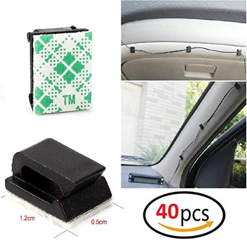 We store1 Cable Clips (40pc) for Car Office Home Adjustable Cable Tie Holder Clips Adhesive Clamps Cable Organizer Plastic Cable Management System for Car/Office/Home