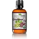 USDA Certified Organic GRAPESEED Oil Anti-Aging MOISTURIZER - Facial Cleanser | Unrefined, Cold Pressed | Essential to Reduce Skin Wrinkles and Stretch Marks | Dandruff Remover
