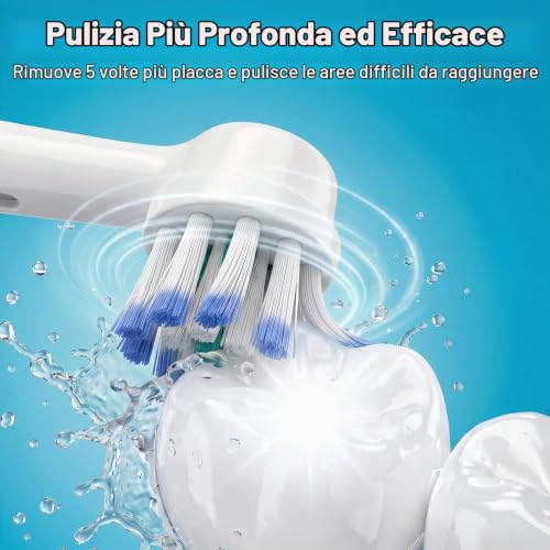 ELYCO 12 Pack Soft Toothbrush Heads Compatible with Oral-B iO, Pack of 12 with 4 Dust Caps and Coloured Rings for Electric Toothbrush Series iO 2 3 4 5 6 7 8 9 10 Series
