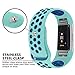 iGK Silicone Replacement Bands Compatible for Fitbit Charge 2, Adjustable Breathable Sport Strap Smartwatch Fitness Wristband with Air Holes Teal Navy Small