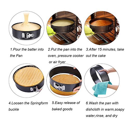 Nice-Compponents Springform Pan(7 Inch)/Cheesecake Pan/Leakproof Cake Pan Bakeware 8 Quart for Instant Pot Accessories, Silicone Sealing Ring 8qt, Fits IP-DUO80
