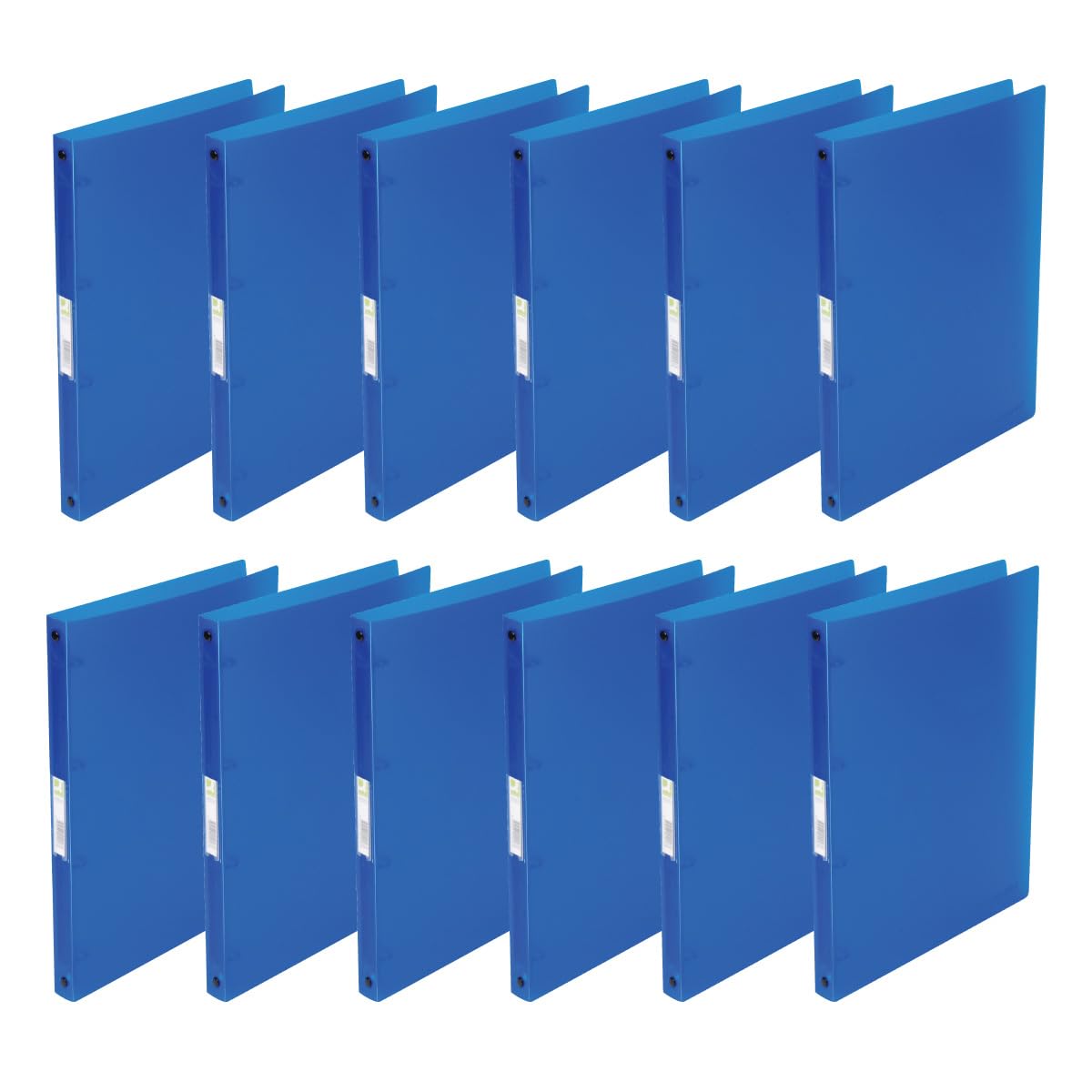 Q-Connect KF02918 Ring Binder/Pack of 12 / A4 4-Ring 16 mm/Colour: Blue Transparent/Made of Strong Translucent PP Film / 22 mm Spine/Ring Binder Plastic/Ring Binder Slim Thin Folder — image 1