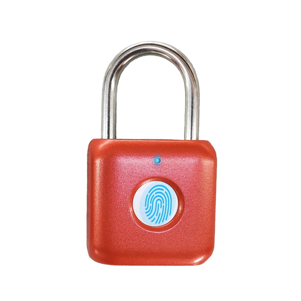 Fingerprint Padlock eLinkSmart - Red Padlock Locker Lock Metal Keyless Combination Lock for Gym Locker School Locker Backpack Suitcase Luggage โ image 1