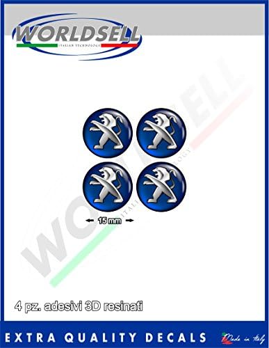 Adhesive resin 3D effect to key kit 4 pcs of 1.5 cm 'PEUGEOT 107 206 207 208 308 508 RCZ 2008''